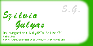 szilvio gulyas business card